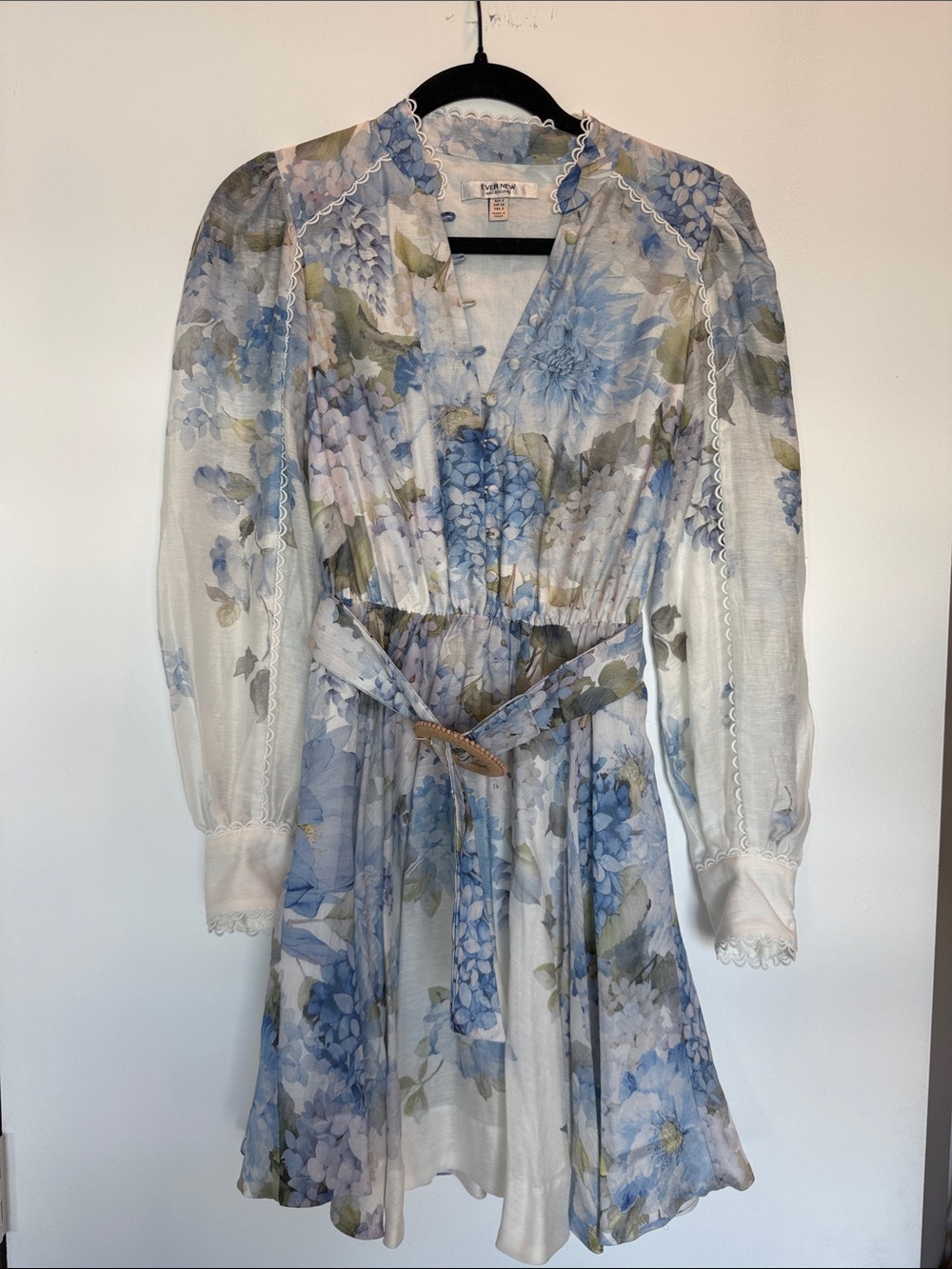 Ever New Vienna Lace Trim Belted Long Sleeve Shirtdress - 2